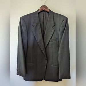 Vintage Valentino Uomo Italy Navy with blue Pinstripe Sport Coat 42R